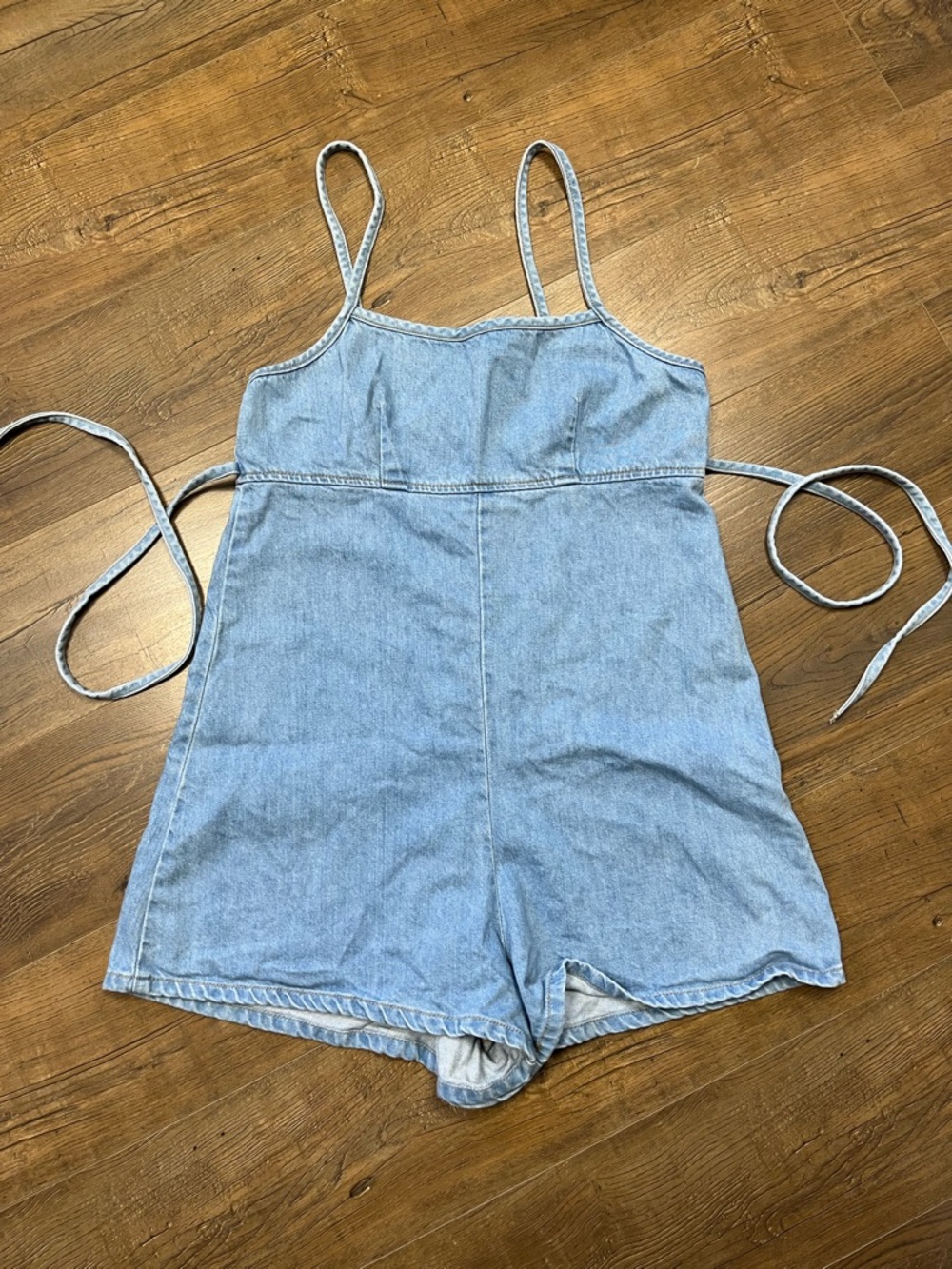 BDG Urban Outfitters Light Blue Denim Tie-Back Romper